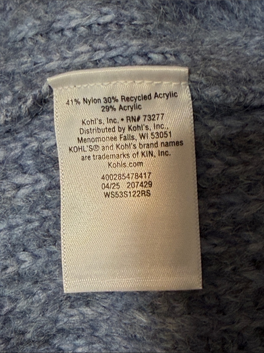 NWT Cardigan Sweater Fuzzy Light Blue Full Button Size XL - Picture 5 of 6
